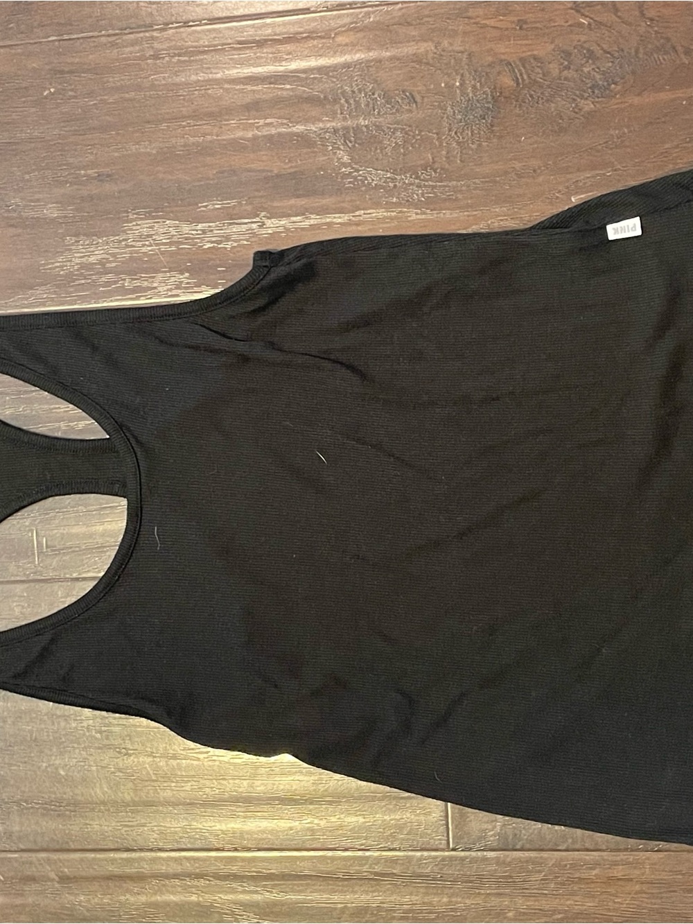PINK Victoria's Secret Black Ribbed Racerback Tank